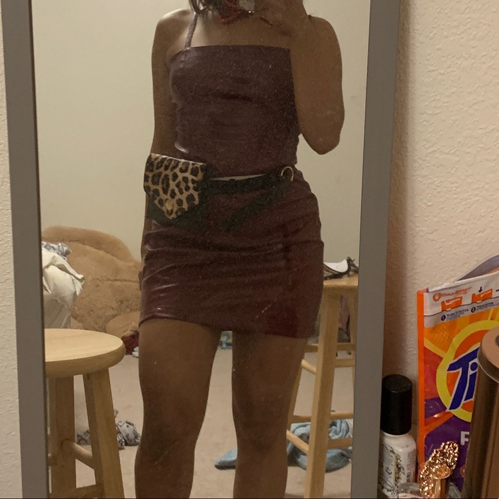Leather maroon dress from forever 21!
